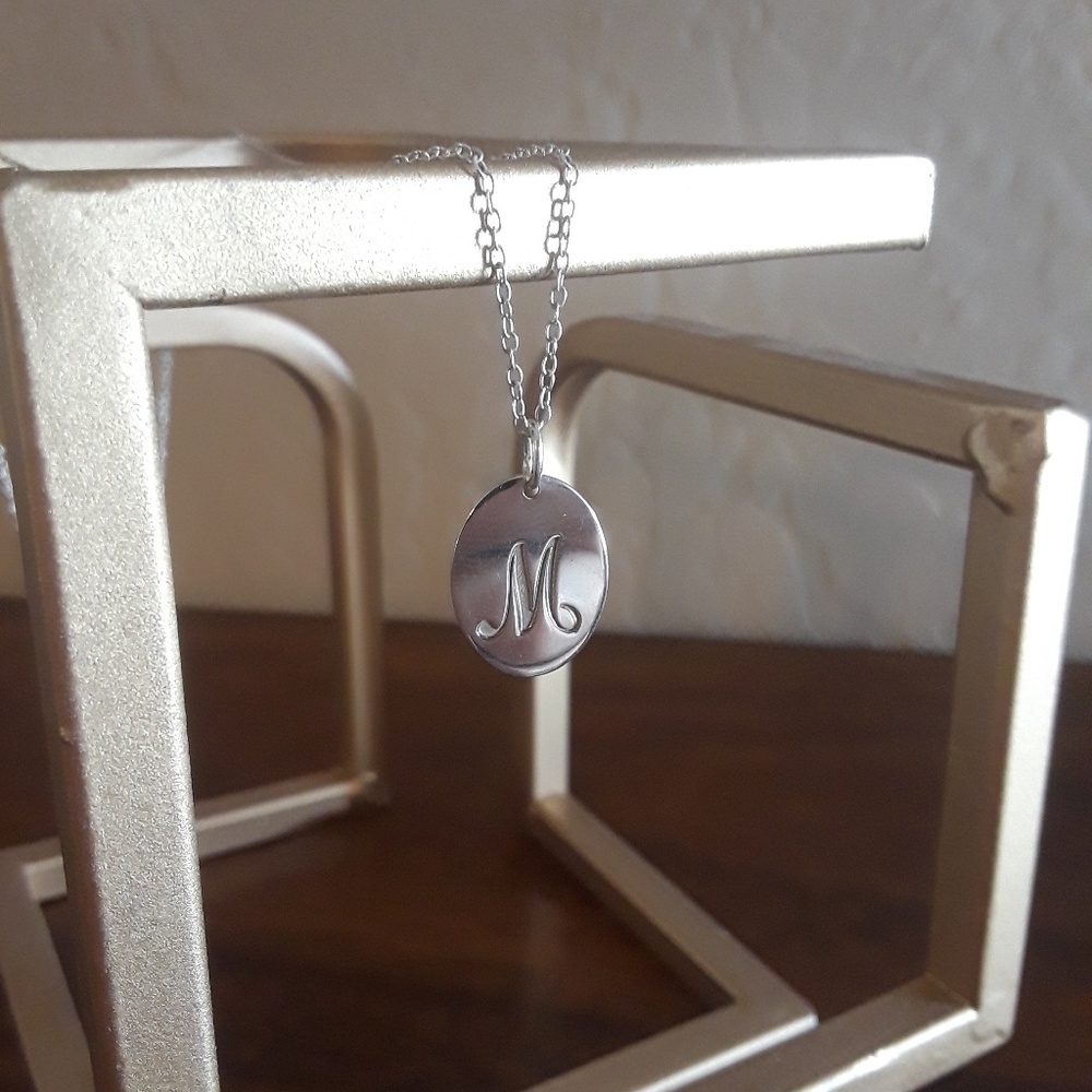 Silver "M" Initial Layering Necklace